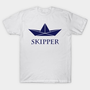 Skipper (Sea Captain / Paper Boat / Paper Ship / Navy) T-Shirt